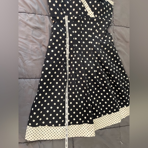 Charlotte Russe Vintage Black and White Polka Dot Strapless Pin-up Dress - Picture 8 of 10